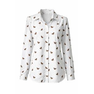 COLDWATER CREEK BUTTON FRONT BUSINESS CASUAL OFFICE  CLASSIC BUTTERFLY SHIRT